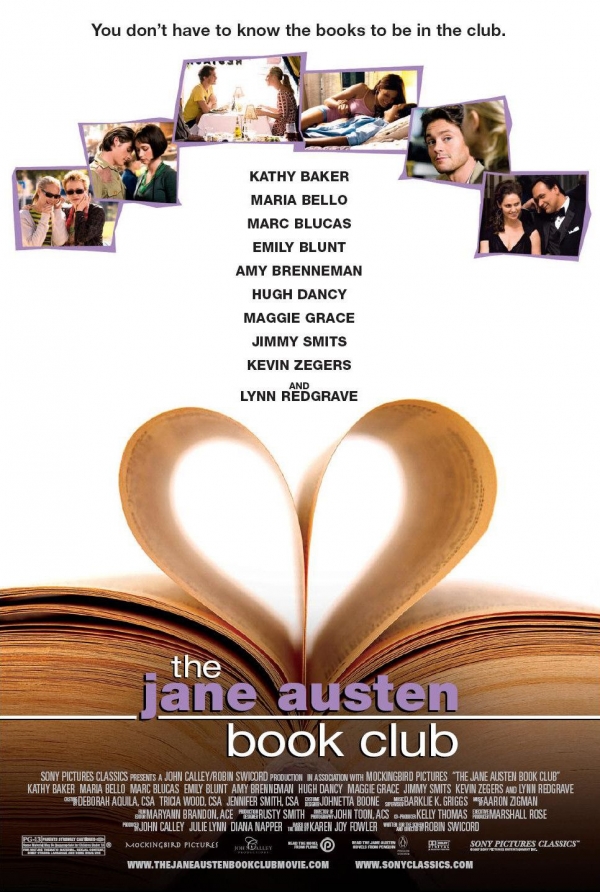 제인 오스틴의 주요 소설을 등장인물의 사랑이야기와 절묘하게 결합시킨 영화 (제인 오스틴 북클럽)의 포스터  / 사진:네이버영화