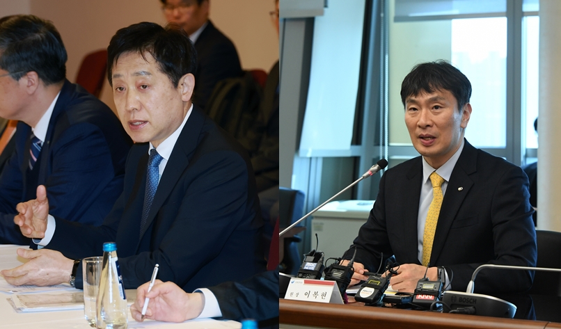 김주현 금융위원장(왼쪽)과 이복현 금융감독원장(오른쪽).