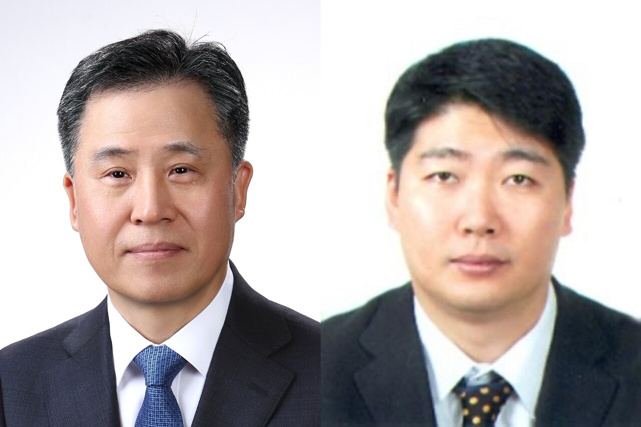 장원재 메리츠증권 대표(왼쪽)와 김종민 신임 대표