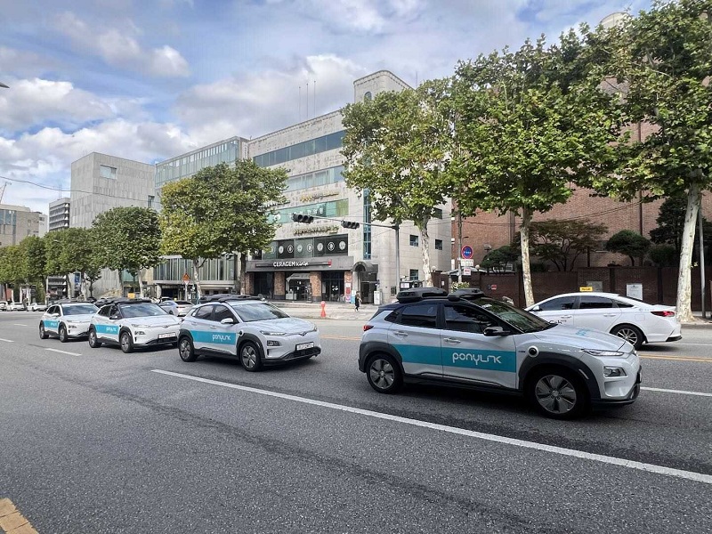 사진 = 국내에서 시험중인 포니링크 차량